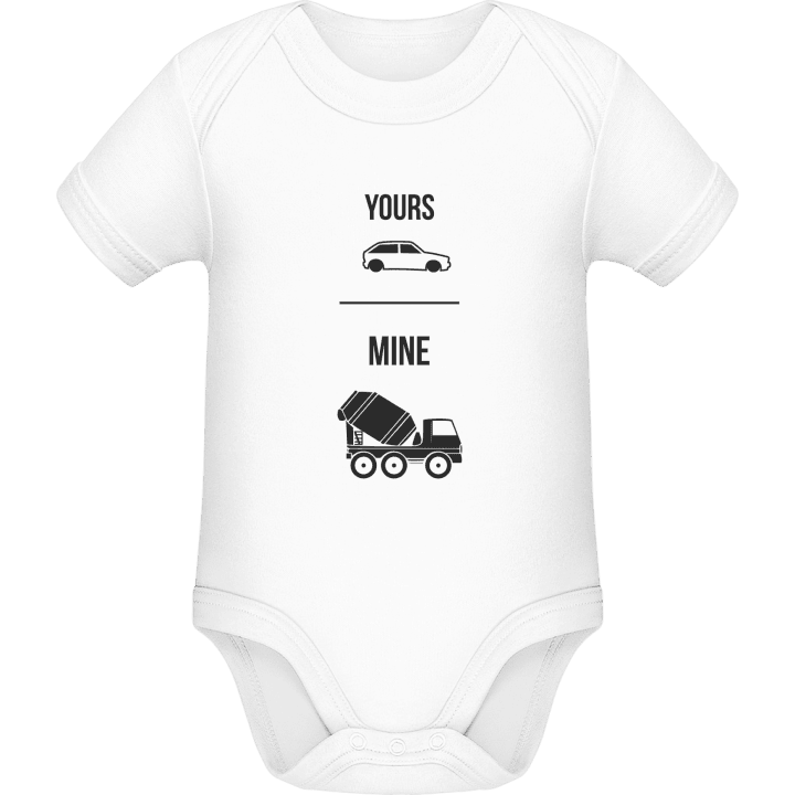 Car vs Truck Mixer Baby romper kostym contain pic