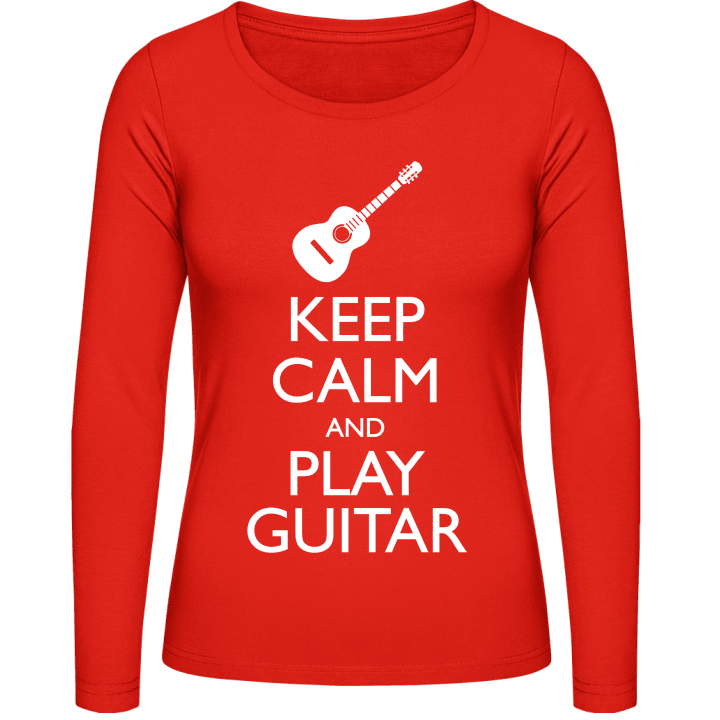 Keep Calm And Play Guitar Vrouwen Lange Mouw Shirt contain pic