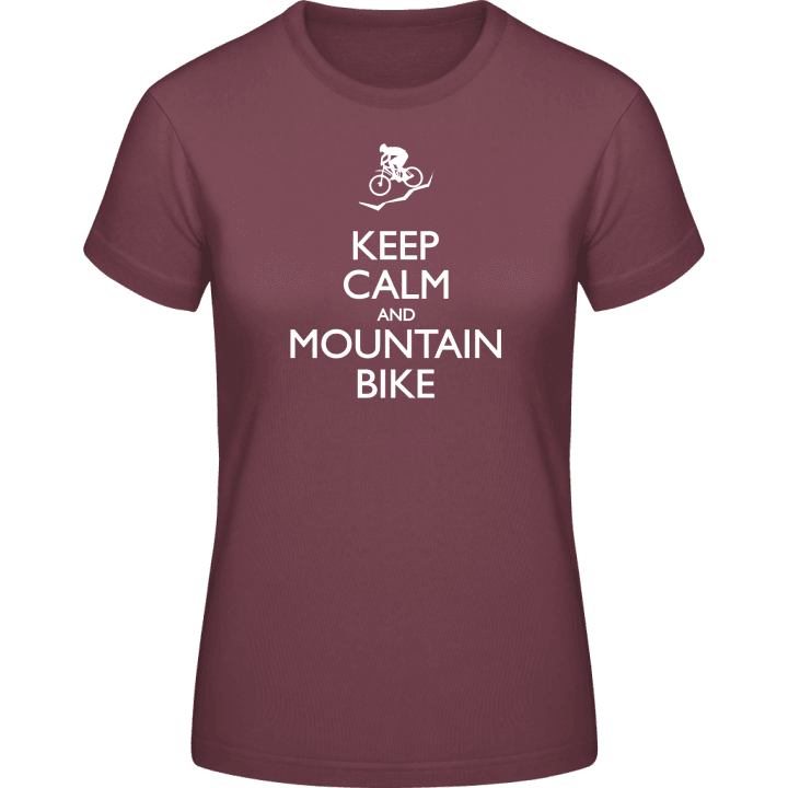 Keep Calm and Mountain Bike T-skjorte for kvinner contain pic