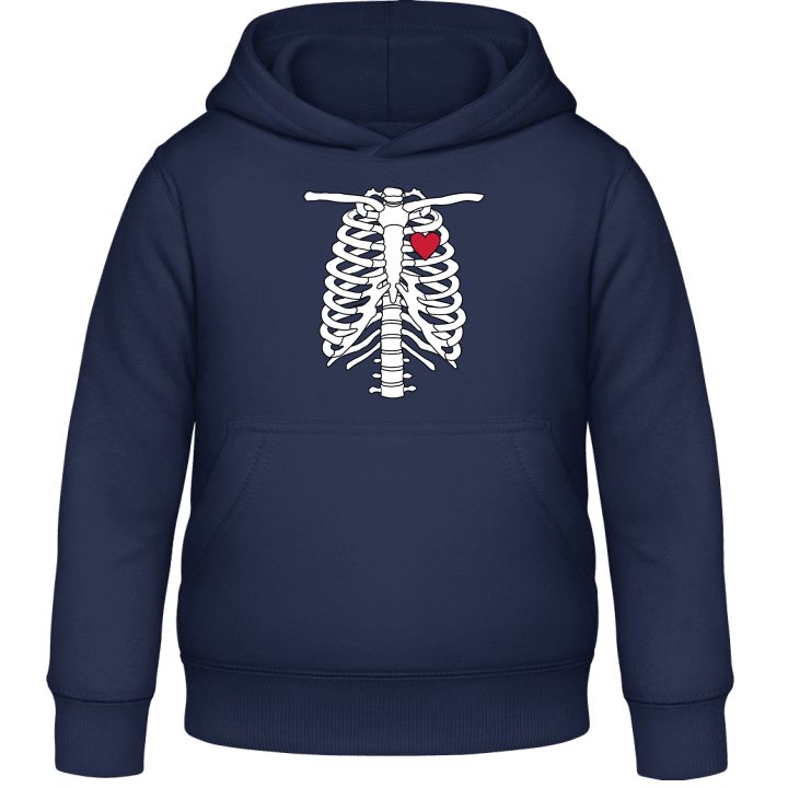 Chest Skeleton with Heart Kids Hoodie contain pic