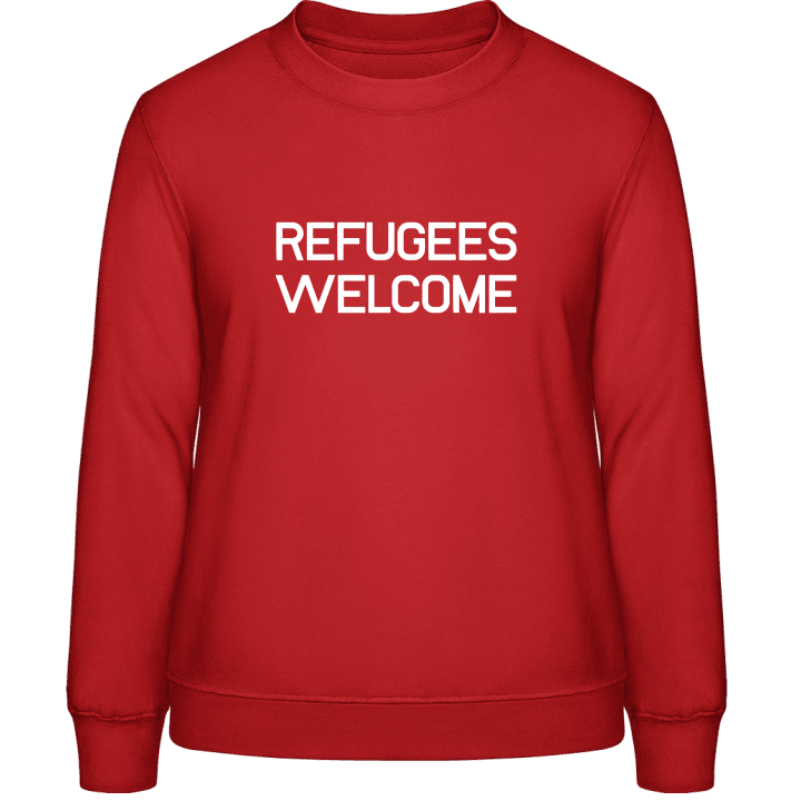 Refugees Welcome Slogan Frauen Sweatshirt 0 image