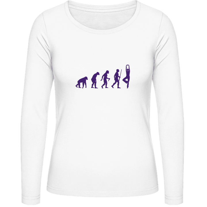 Meditation Gymnastics Evolution Langermet skjorte for kvinner contain pic