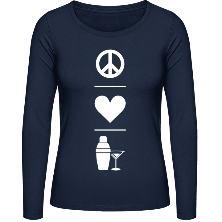 Peace Love Cocktail Mixing Vrouwen Lange Mouw Shirt contain pic