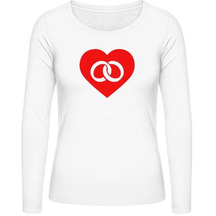 Wedding Rings In Heart T-shirt à manches longues pour femmes contain pic