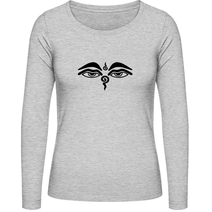 Eyes of Buddha Langermet skjorte for kvinner contain pic