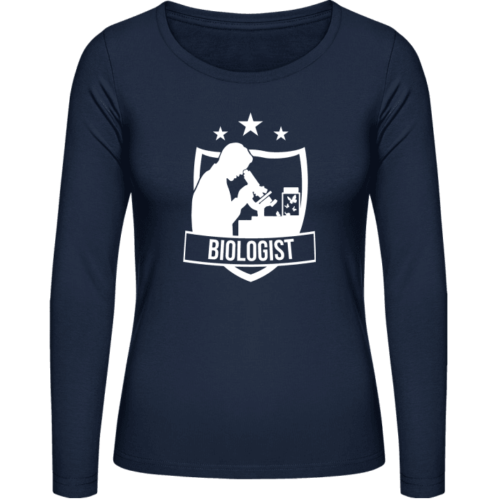 Biologist Silhouette Star T-shirt à manches longues pour femmes contain pic