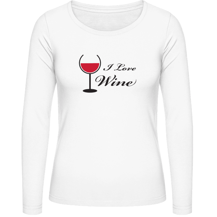 I Love Wine Langermet skjorte for kvinner contain pic