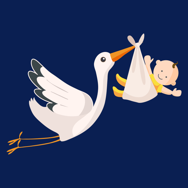 Stork And Baby Flying  T-shirt för kvinnor 0 image