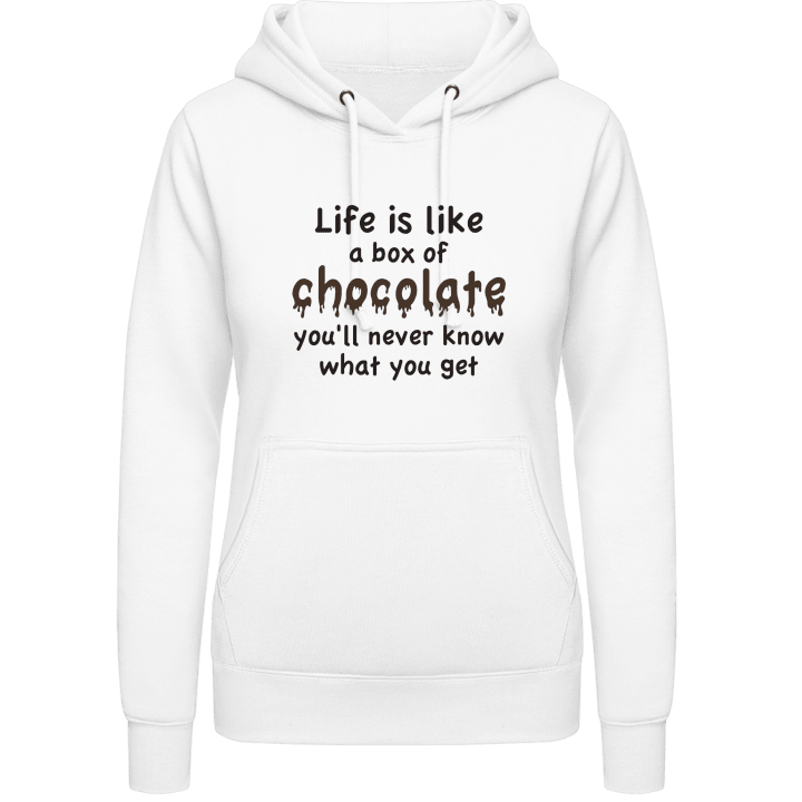 Life Is Like A Box Of Chocolate Hoodie för kvinnor contain pic
