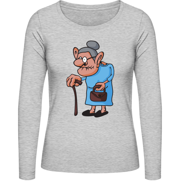 Grandma Comic Senior Langermet skjorte for kvinner contain pic