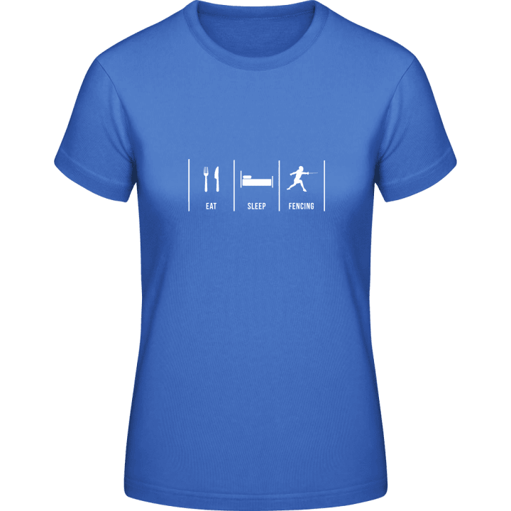 Eat Sleep Fencing T-skjorte for kvinner contain pic
