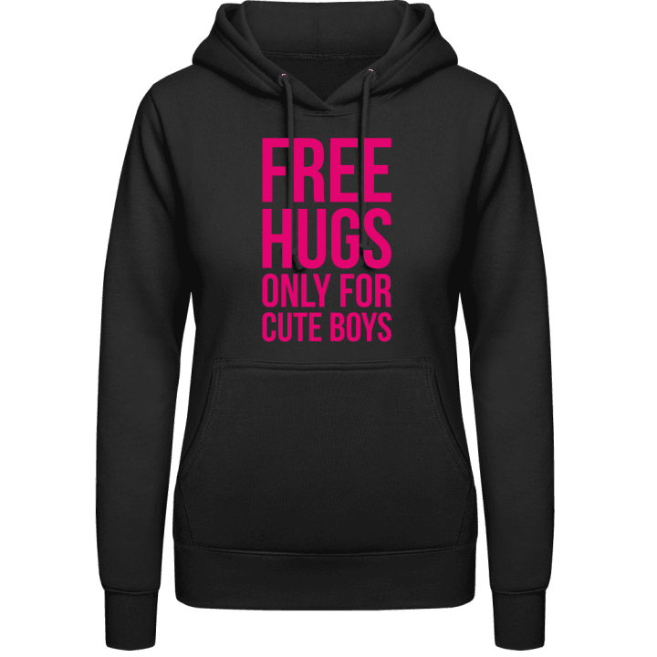 Free Hugs Only For Cute Boys Sudadera con capucha para mujer contain pic