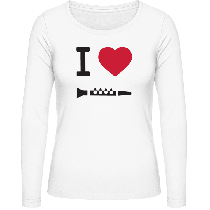 I Heart Clarinet Langermet skjorte for kvinner contain pic