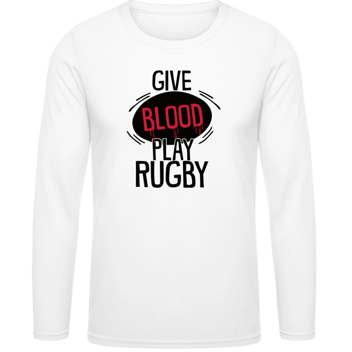 Give Blood Play Rugby Illustration Langarmshirt contain pic