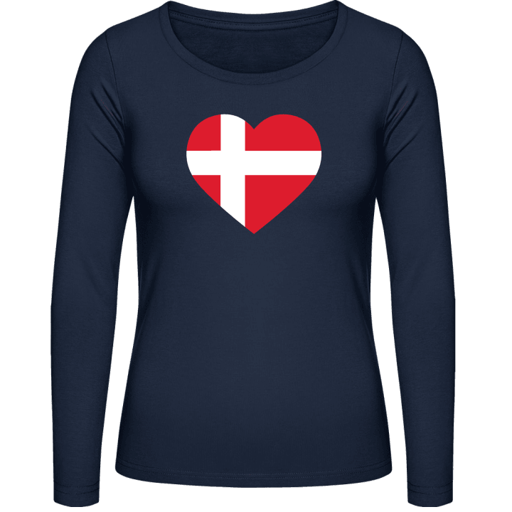 Denmark Heart Vrouwen Lange Mouw Shirt contain pic