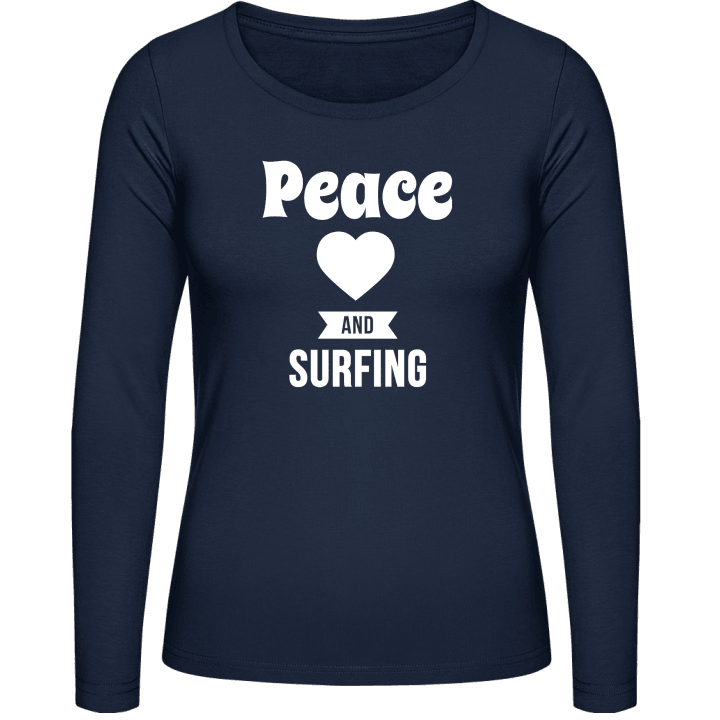 Peace Love And Surfing Langermet skjorte for kvinner contain pic