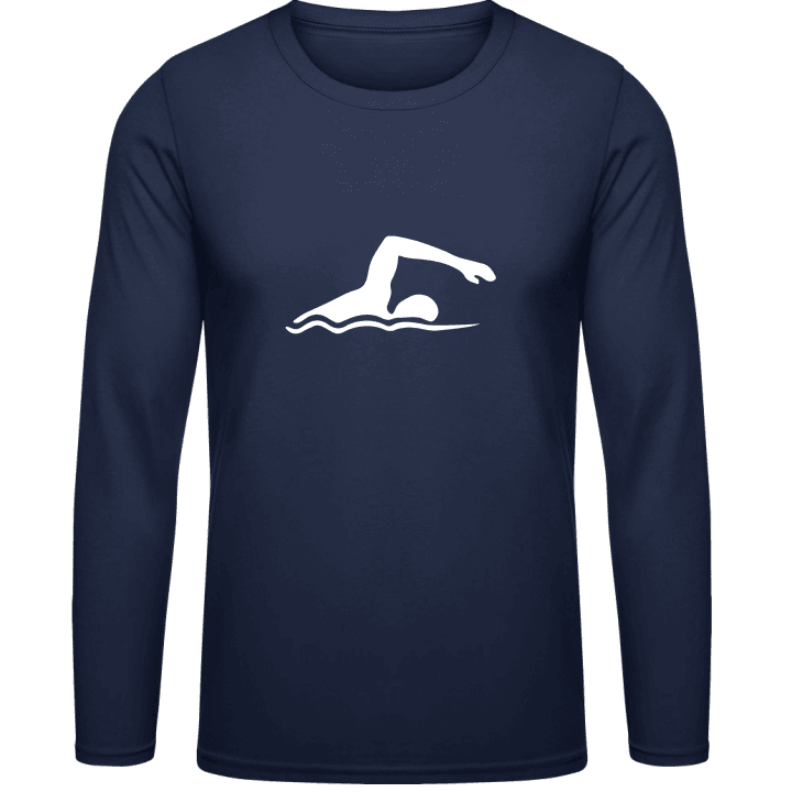 Swimmer Illustration T-shirt à manches longues contain pic