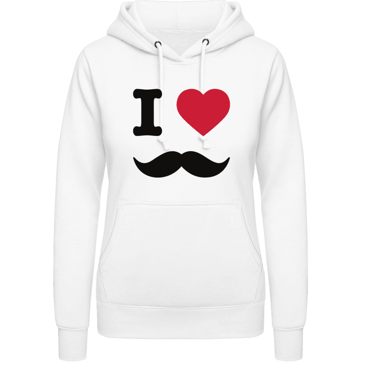 I love Mustache Felpa con cappuccio da donna contain pic
