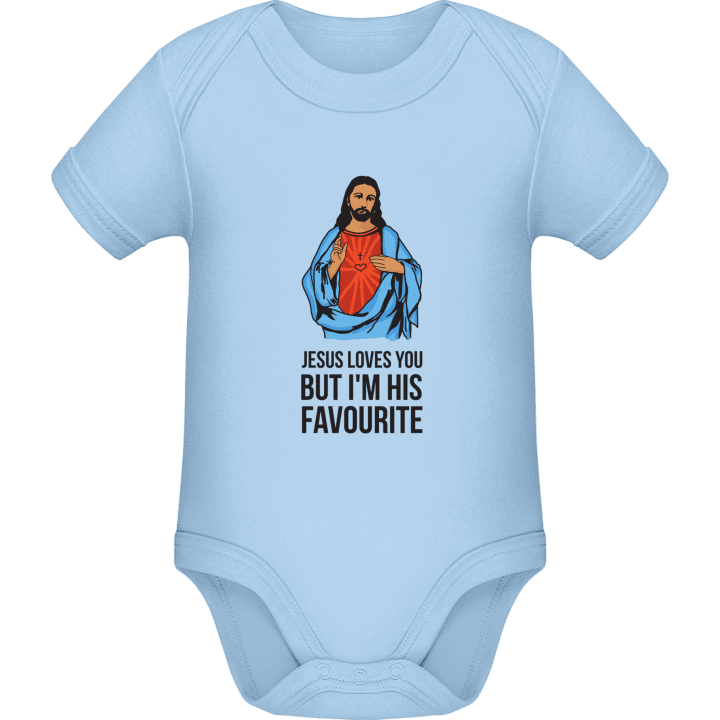 Jesus Loves You But I'm His Favourite Baby romperdress contain pic