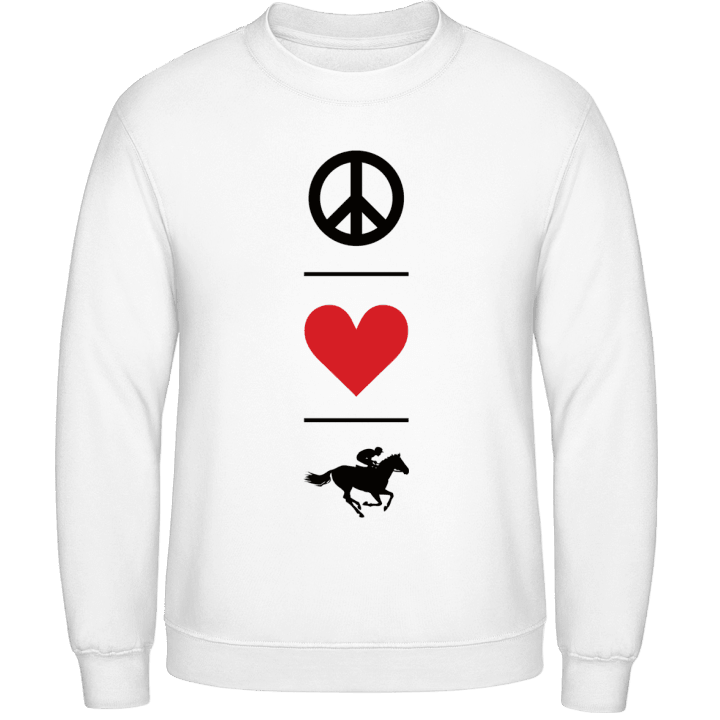 Peace Love Horse Racing Sweatshirt contain pic