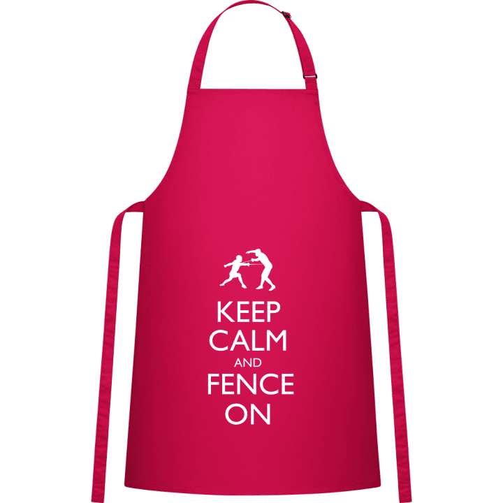 Keep Calm and Fence On Delantal de cocina contain pic