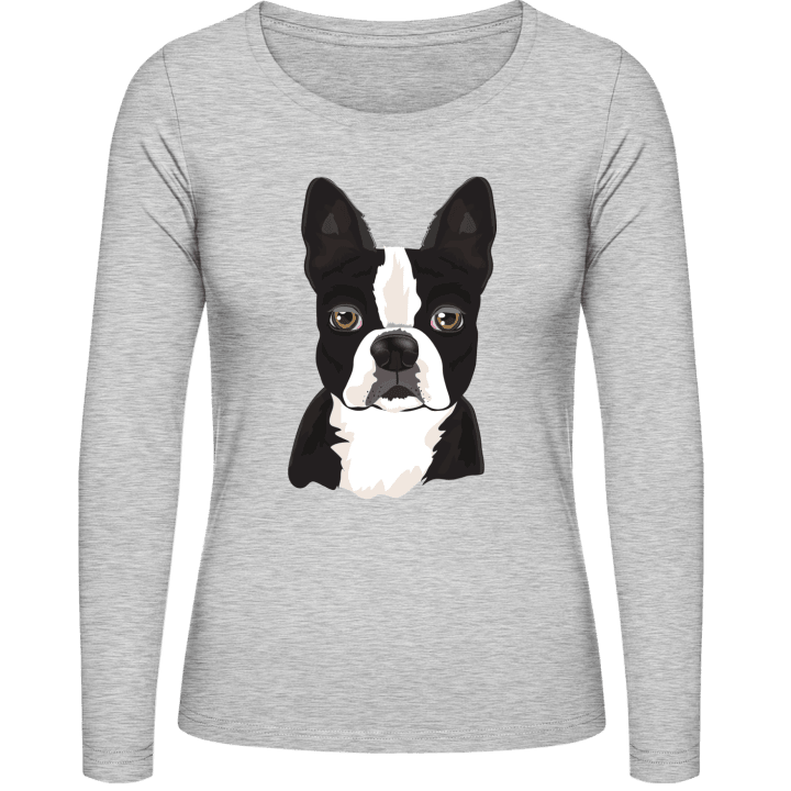 Boston Terrier Head Realistisch Vrouwen Lange Mouw Shirt 0 image