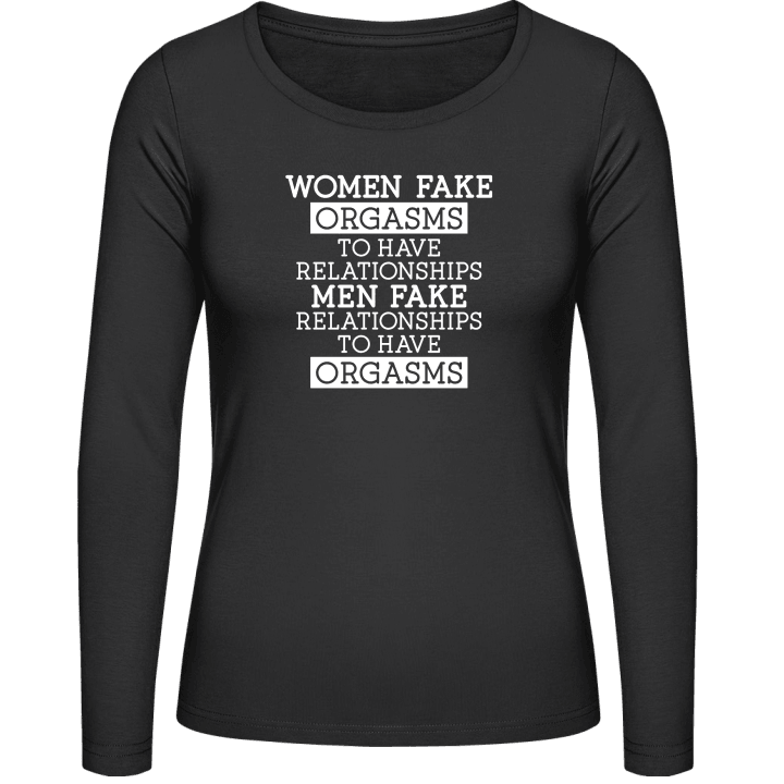 Woman Fakes Orgasms Vrouwen Lange Mouw Shirt contain pic