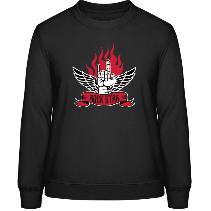 Rock Star Hand Flamme Frauen Sweatshirt contain pic