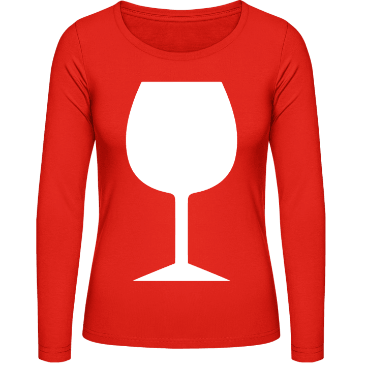 Wine Glas Silhouette Vrouwen Lange Mouw Shirt contain pic