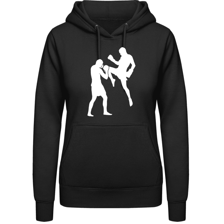 Kickboxing Silhouette Hoodie för kvinnor contain pic