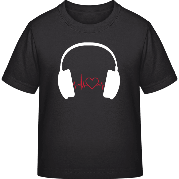 Heartbeat Music Headphones T-skjorte for barn contain pic