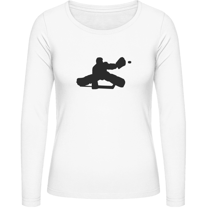 Ice Hockey Keeper Frauen Langarmshirt contain pic