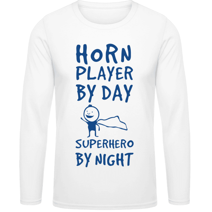 Horn Player By Day Superhero By Night Langarmshirt contain pic