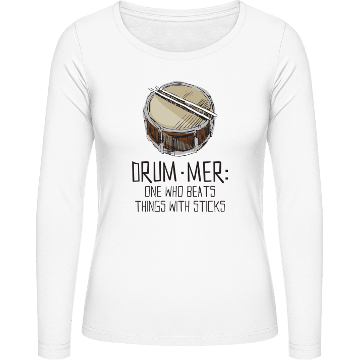 Drummer Beats Things With Sticks Langermet skjorte for kvinner contain pic