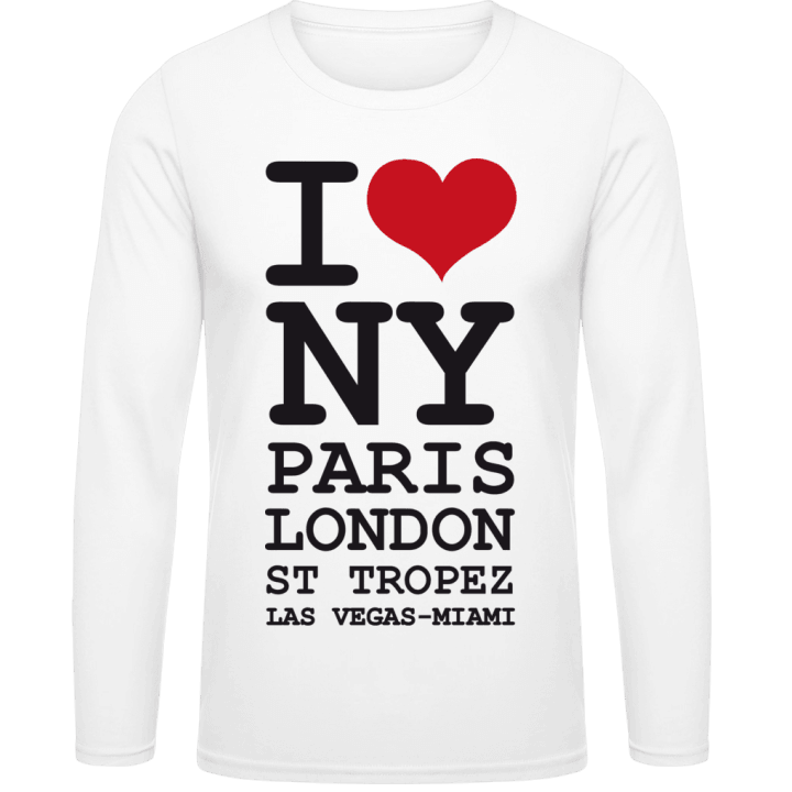 I Love NY Paris London Camicia a maniche lunghe contain pic