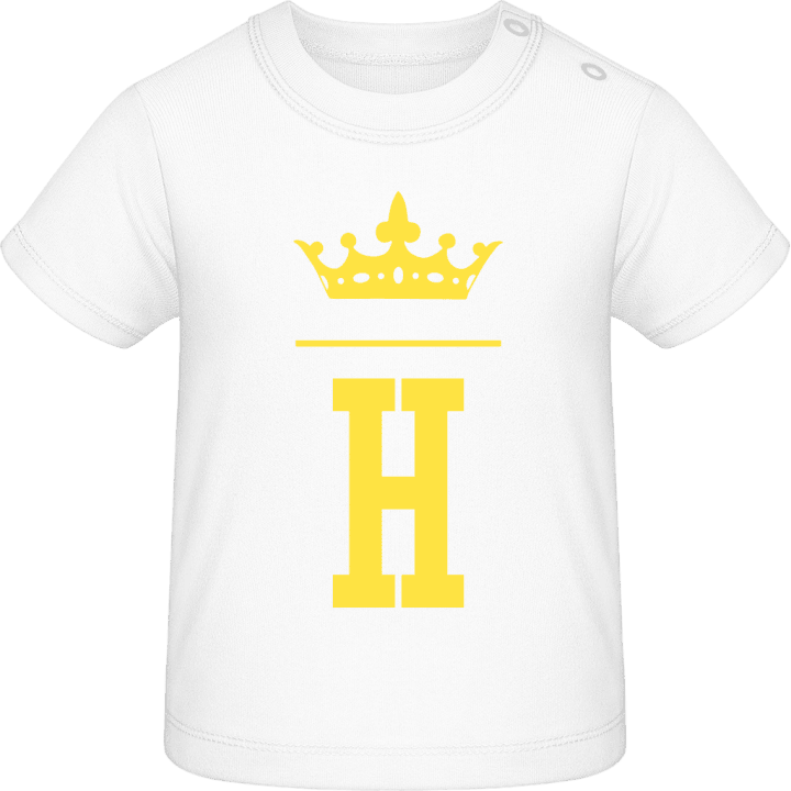 H Initial Name Crown Baby T-Shirt contain pic