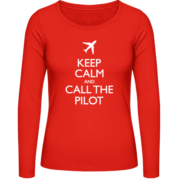 Keep Calm And Call The Pilot Langermet skjorte for kvinner contain pic