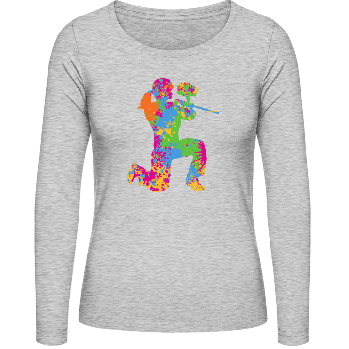 Paintball Girl Colored Langermet skjorte for kvinner contain pic