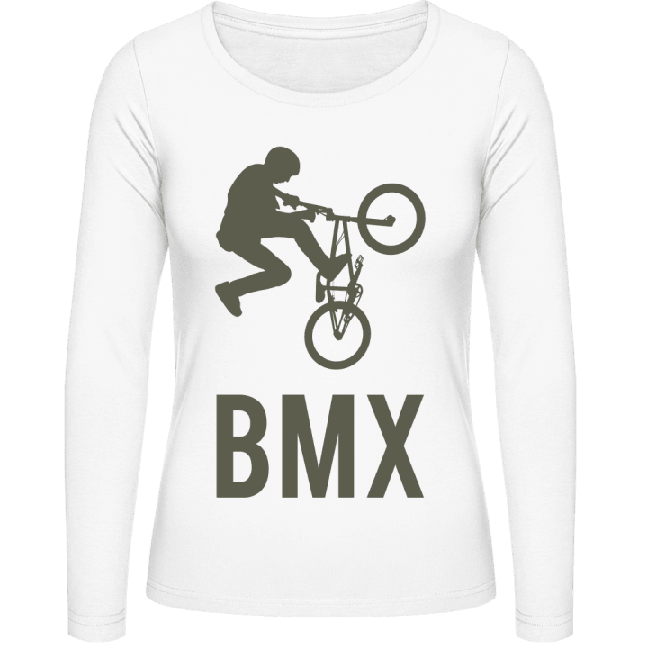 BMX Biker Jumping Langermet skjorte for kvinner contain pic