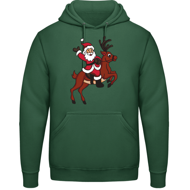 Santa Claus Riding Reindeer Huvtröja 0 image