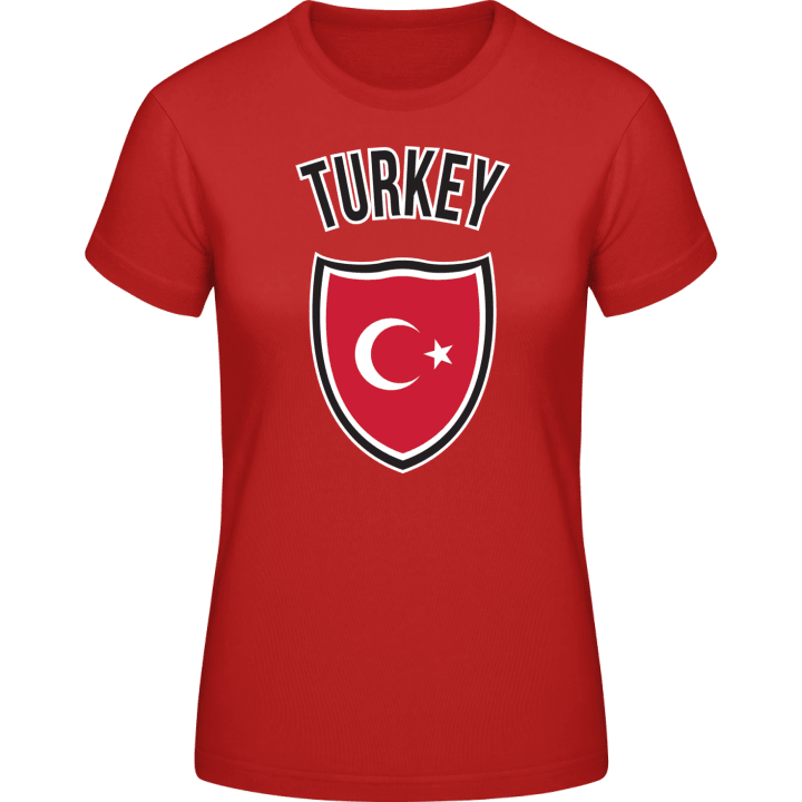 Turkey Flag Shield T-shirt för kvinnor contain pic