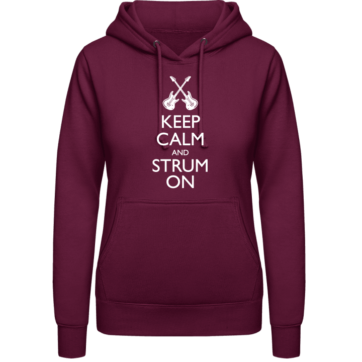 Keep Calm And Strum On Frauen Kapuzenpulli contain pic