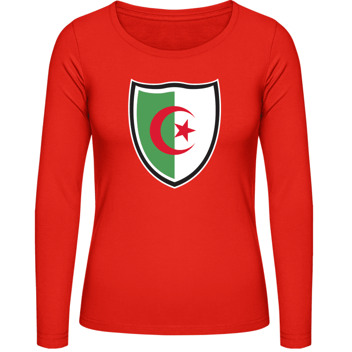 Algeria Flag Shield Langermet skjorte for kvinner contain pic