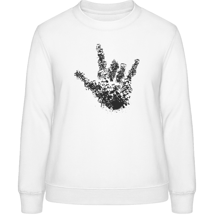 Rock On Hand Stylish Sweatshirt för kvinnor contain pic