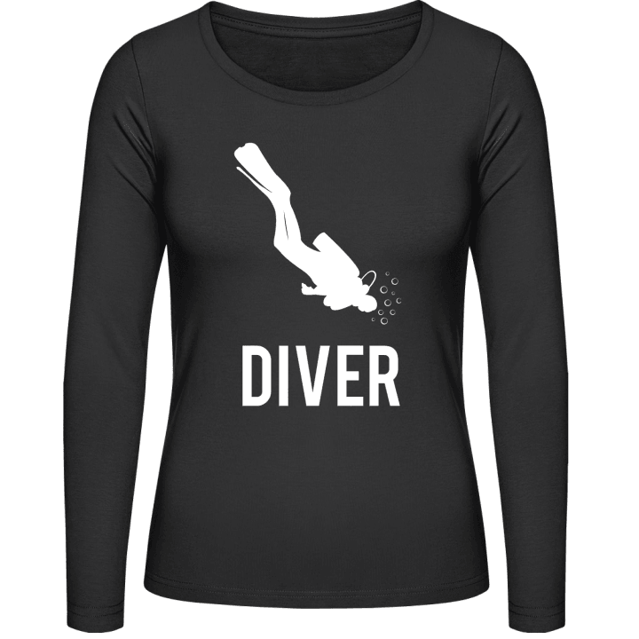 Scuba Diver Camisa de manga larga para mujer contain pic