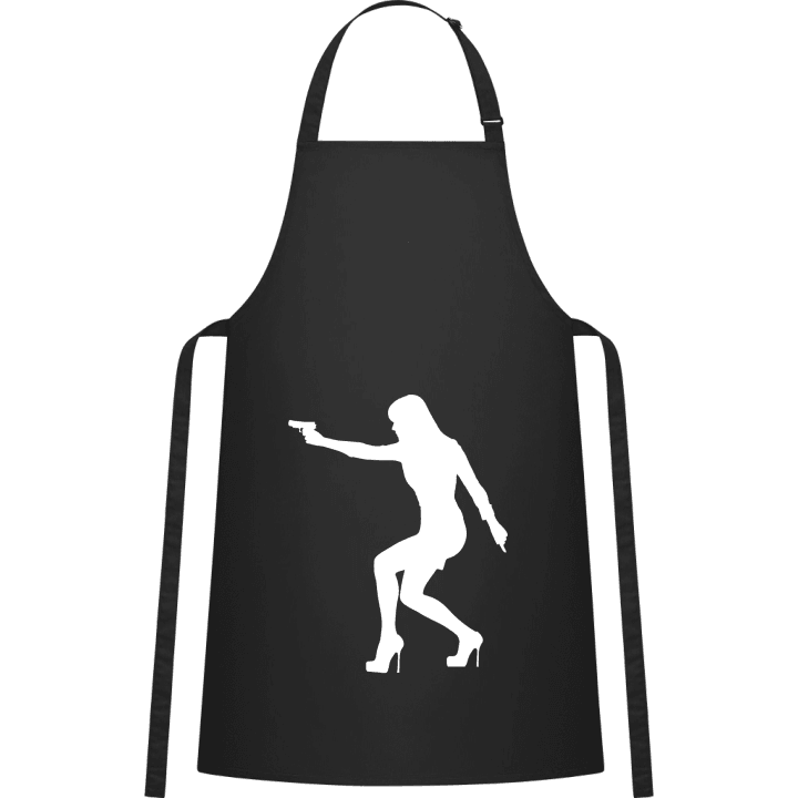 Sexy Shooting Woman On High Heels Kitchen Apron contain pic