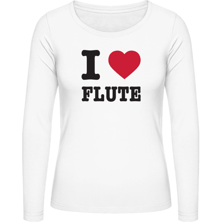 I Love Flute Langermet skjorte for kvinner contain pic
