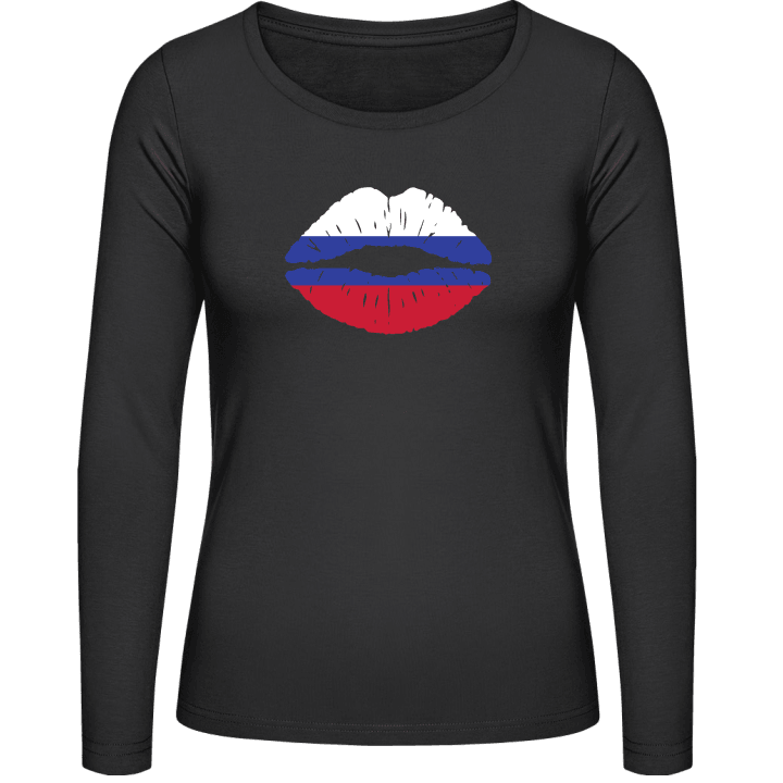 Russian Kiss Flag T-shirt à manches longues pour femmes contain pic