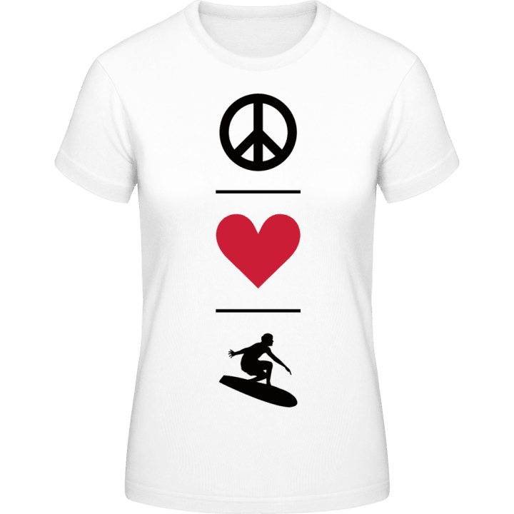 Peace Love Surfing T-shirt för kvinnor 0 image