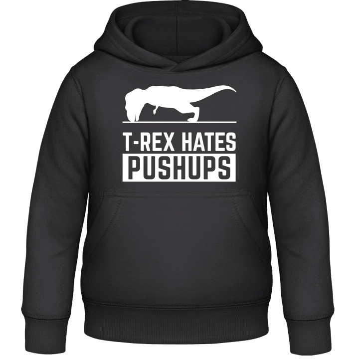 T-Rex Hates Pushups Funny Felpa con cappuccio per bambini contain pic
